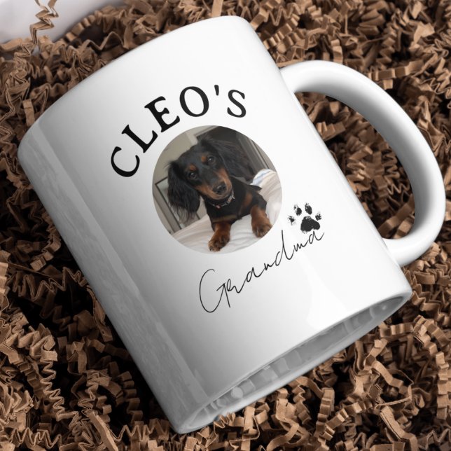 Custom Cute Pet Photo and Name for Pet Lover Two-Tone Coffee Mug (Customize this coffee mug with your pet! )