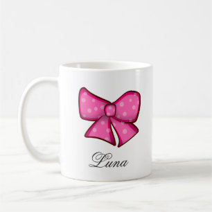 Custom Cute Pink Bow Coquette Girl Kids Coffee Mug
