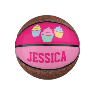 Custom cute pink cupcake small basketball for girl