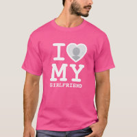 Custom Cute Pink I love my girlfriend photo men's