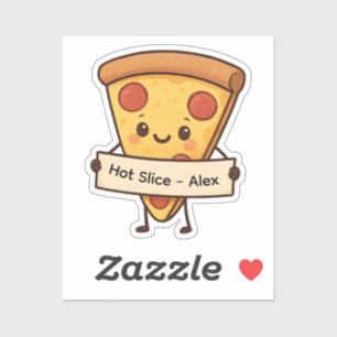Custom Cute Pizza Slice Sticker – Personalised 