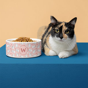  Custom Cute Playful Cats Pattern Pink White Pet