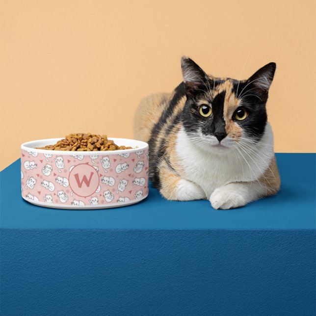  Custom Cute Playful Cats Pattern Pink White Pet (Creator Uploaded)