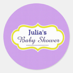 Custom Cute Polkadot Baby Shower Favour Sticker Ta