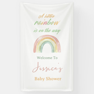 Custom Cute Rainbow Baby Shower Welcome Banner
