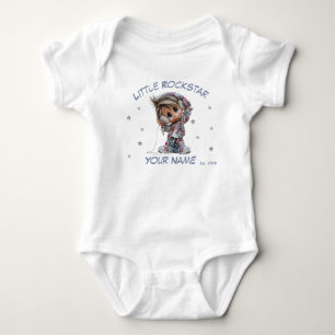 Custom Cute Rockstar Boy Music Baby Bodysuit