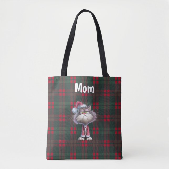 Custom cute santa cat Christmas  Tote Bag (Front)