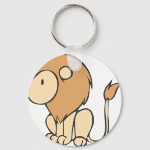 Custom Cute Sitting Baby Lion Cartoon Key Ring