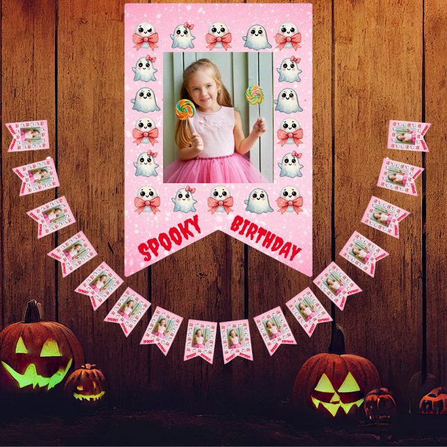 Custom Cute Spooky Ghost Theme Birthday Party Bunting (Creator Uploaded)