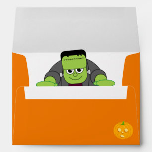 Custom cute spooky Halloween Frankenstein monster: Envelopes