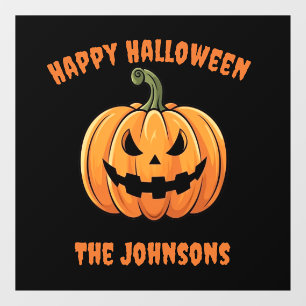 Custom Cute & Spooky Pumpkin Happy Halloween Window Cling