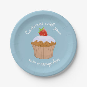 Custom Cute Strawberry Bun Paper Plate