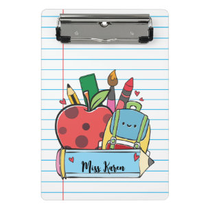 Custom Cute Teacher Gift Classroom Back To School Mini Clipboard