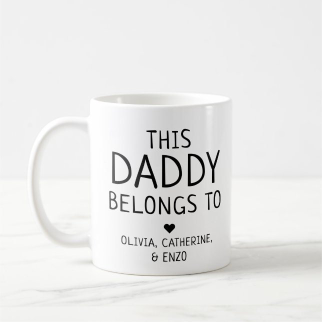 Custom Cute This Daddy Belongs to Father's Day Coffee Mug (Left)