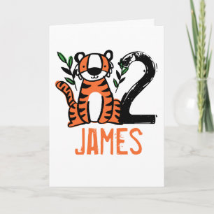 Custom Cute Tiger Birthday Card