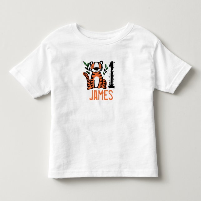 Custom Cute Tiger Toddler T-Shirt (Front)