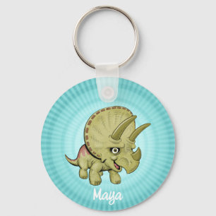 Custom Cute Triceratops Key Ring