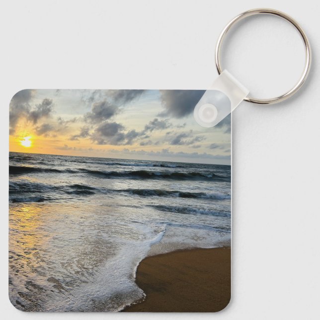 Custom Cute Two Photo Double Sided Personalised Ke Key Ring (Back)
