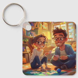 Custom Cute Two Photo Double Sided Personalised Key Ring