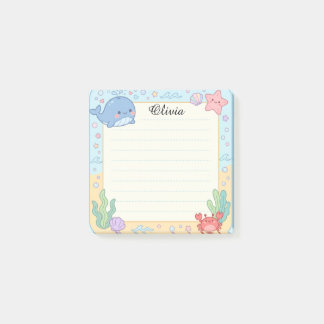 Custom Cute Under the Sea Sticky Notepad