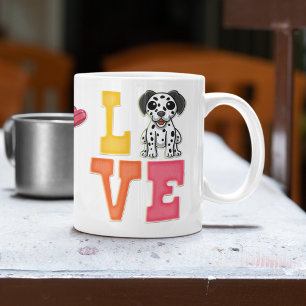 Custom Cute Valentine's Day Dalmatian Dog Lover Coffee Mug
