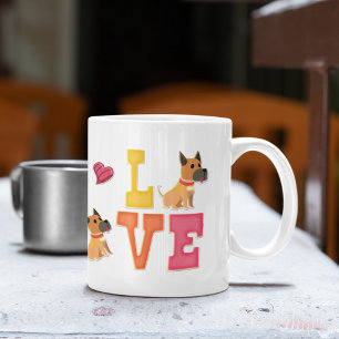 Custom Cute Valentine's Day Great Dane Dog Lover Coffee Mug