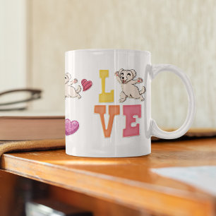 Custom Cute Valentine's Day Maltese Dog Lover Coffee Mug
