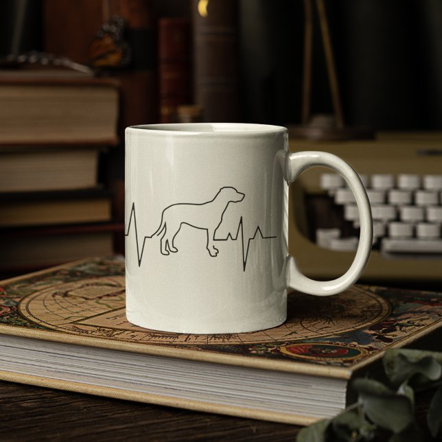 Custom Cute Valentine's Day Theme Heartbeat Dog Coffee Mug (Creator Uploaded)