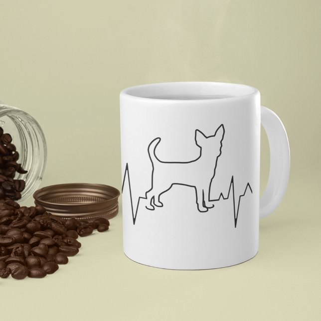 Custom Cute Valentine's Day Theme Heartbeat Dog Coffee Mug (Creator Uploaded)