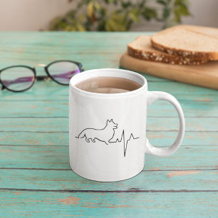 Custom Cute Valentine's Day Theme Heartbeat Dog Coffee Mug
