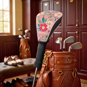 Custom Cute Vintage Flower Gifts for Women Golfers Golf Head Cover