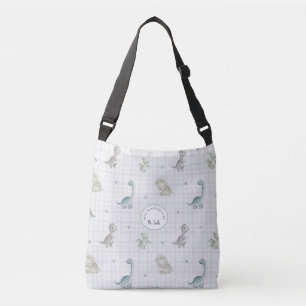 Custom Cute Watercolor Dinosaur Male Teacher Crossbody Bag