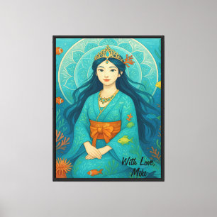 Custom Cute Whismusical Underwater Princess Canvas Print