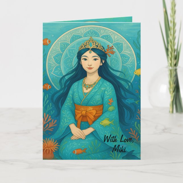 Custom Cute Whismusical Underwater Princess  Card (Front)