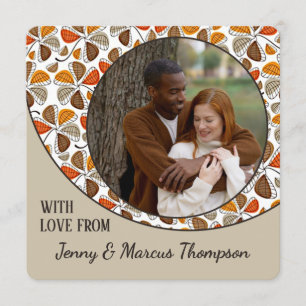 Custom Cute With Love Thanksgiving Holiday Card