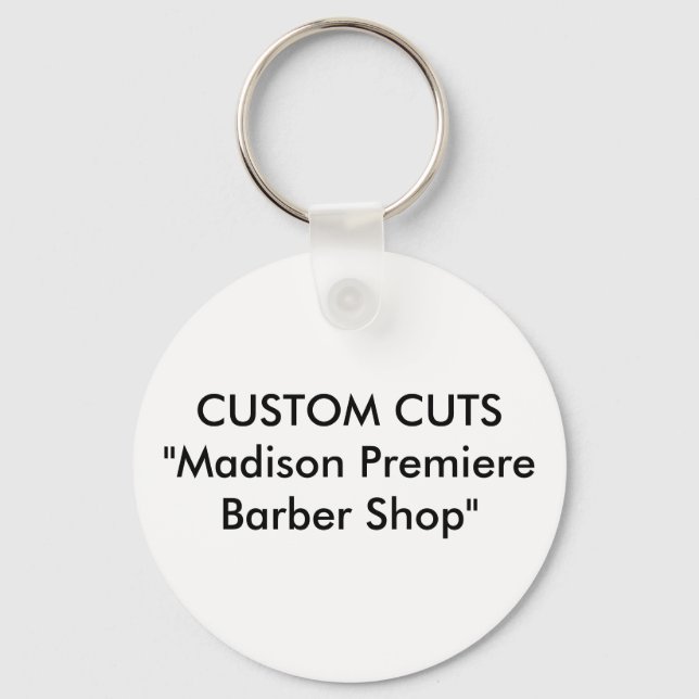 CUSTOM CUTS"Madison Premiere Barber Shop" Key Ring (Front)