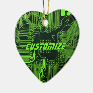 Custom Cyber Green PCB Circuit Board Tech Art Ceramic Tree Decoration