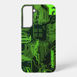 Custom Cyber Green PCB Circuit Board Tech Art Samsung Galaxy Case