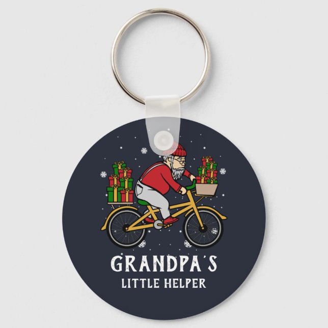 Custom Cyclist Christmas Matching Family Key Ring (Front)