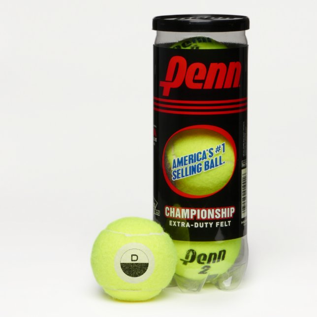 Custom 'D' Monogram Penn Sport Championship Gear Tennis Balls (Box)