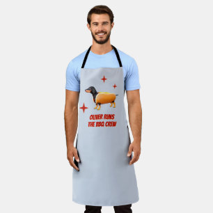 Custom Dachshund BBQ Crew Funny Wiener Dog Apron