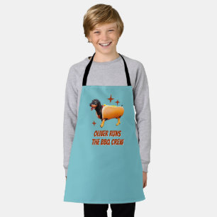 Custom Dachshund BBQ Crew Funny Wiener Dog Apron