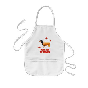 Custom Dachshund BBQ Crew Funny Wiener Dog Kids Apron