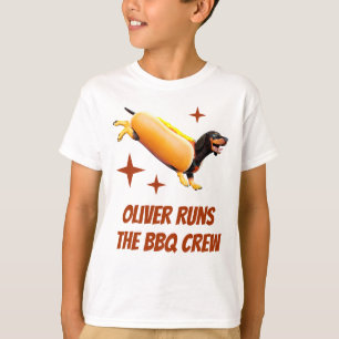 Custom Dachshund BBQ Crew Funny Wiener Dog T-Shirt