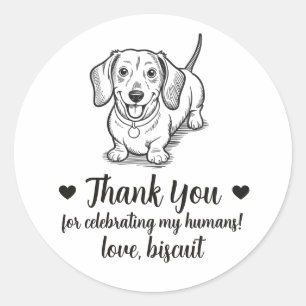Custom Dachshund Dog Wedding Favour Stickers