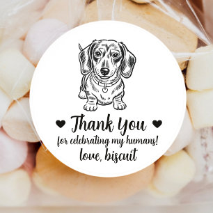 Custom Dachshund Dog Wedding Favour Stickers