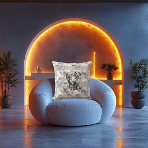 Custom Dachshund Portrait Pillow Abstract Pattern