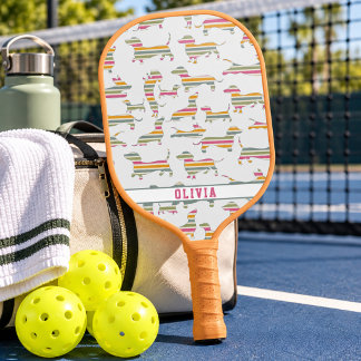Custom Dachshund Wiener Dog Pickleball Paddle