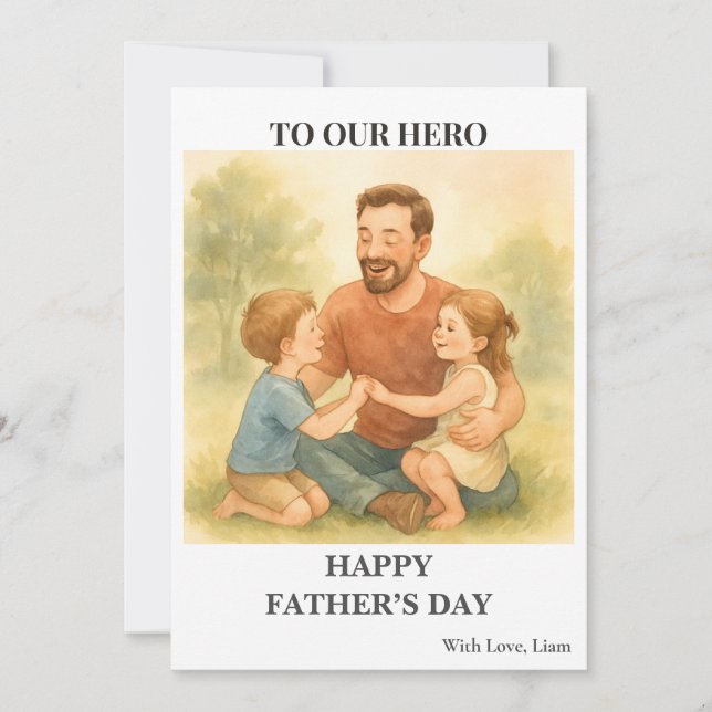 Custom Dad and Kids – Father’s Day Card (Front)
