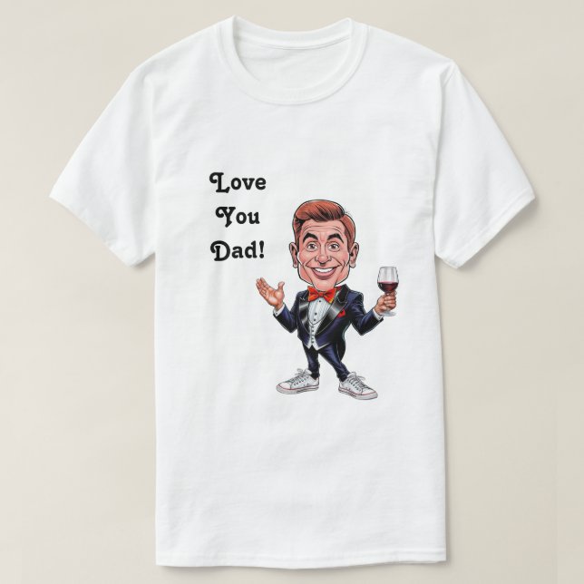 Custom Dad and son Caricatures forFather's Day T-Shirt (Design Front)